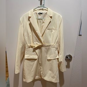 Pale yellow blazer dress
